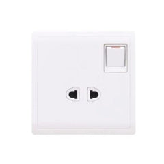 Schneider Electric Pieno 1 Gang 2 Flat Round Pin Switched Socket with Shutter 10A 250V E8215US - White - Slide 1