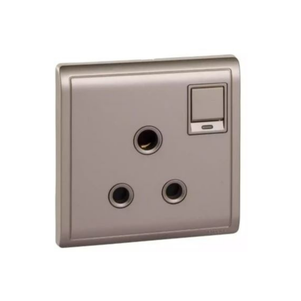 Schneider Electric Pieno 15A 250V 1 Gang 3 Round Pin Switched Socket with Neon E8215_15N_WG_G1 Wine Gold in Dubai, UAE