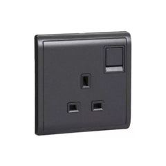Schneider Electric 1 Gang Switched Socket 13A 250V E8215_MB_G1 - Matt Black - Slide 1