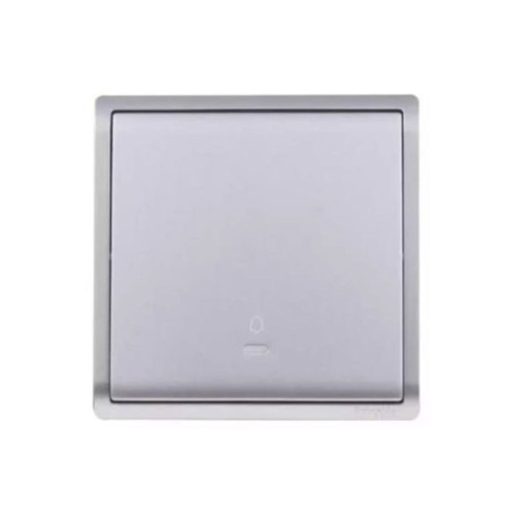 Schneider Electric Pieno 10A 250V 1 Gang Bell Pressswitch E8231BPL1_AS_G1 Aluminium Silver in Dubai, UAE