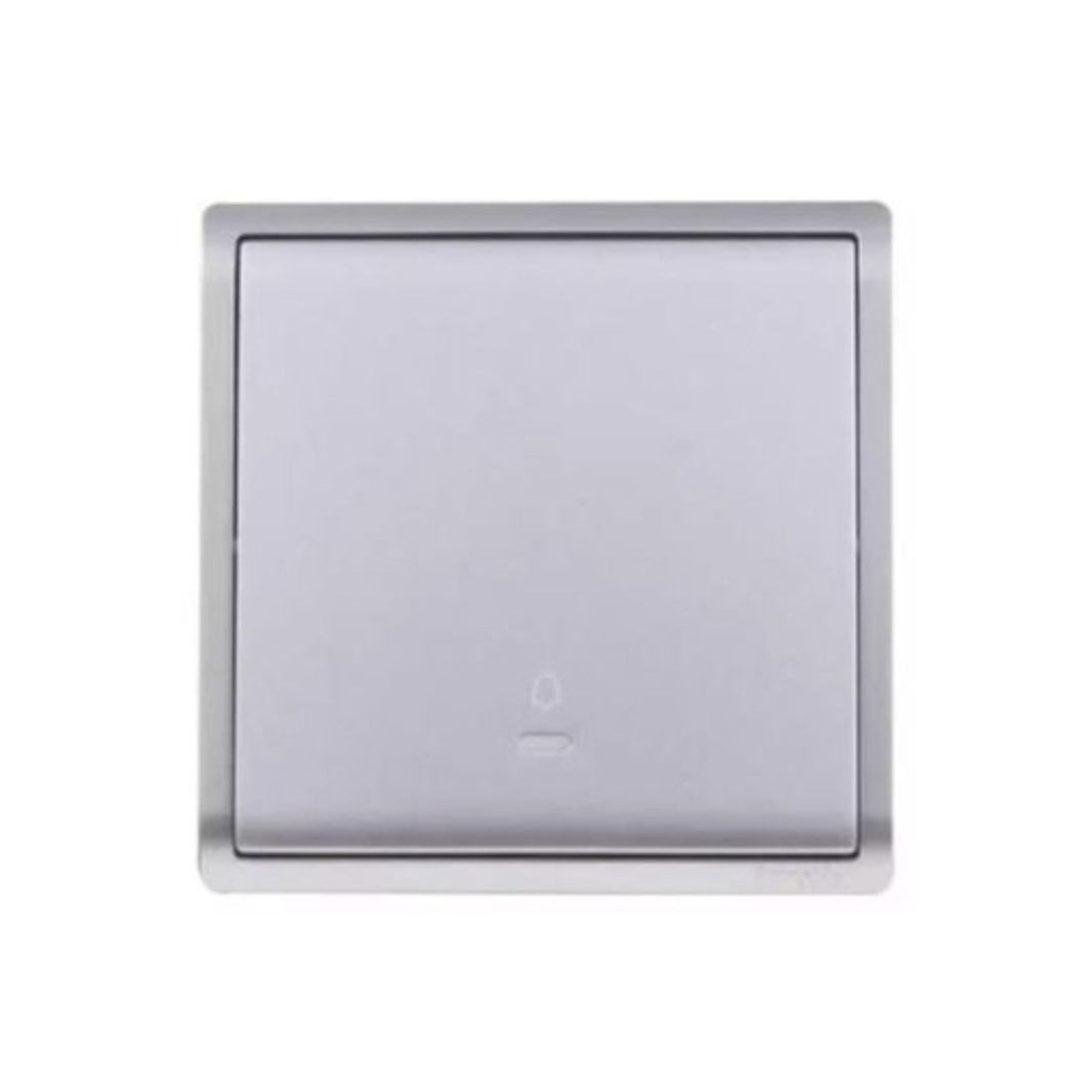 Schneider Electric Pieno 10A 250V 1 Gang Bell Pressswitch E8231BPL1_AS_G1 Aluminium Silver in Dubai, UAE