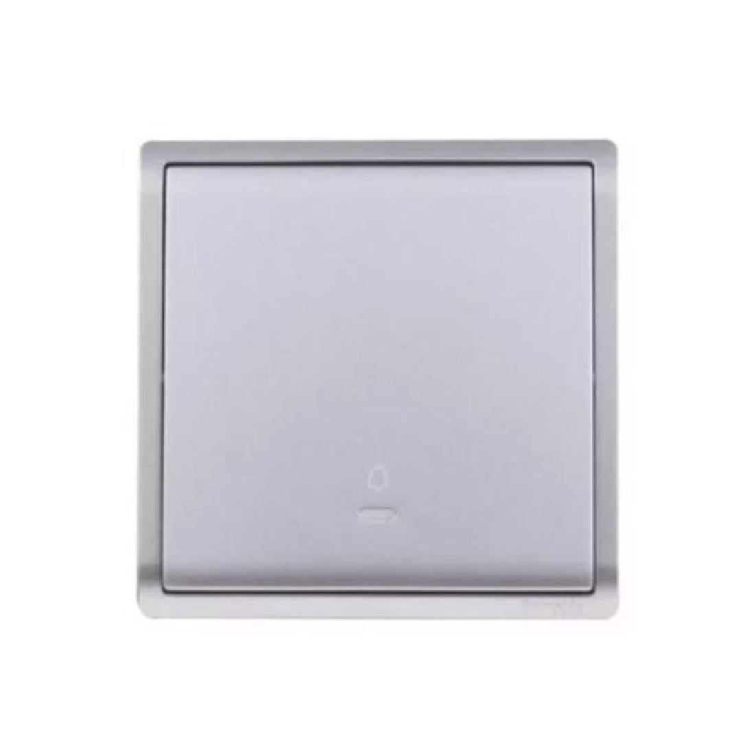 Schneider Electric Pieno 10A 250V 1 Gang Bell Pressswitch E8231BPL1_AS_G1 - Aluminium Silver