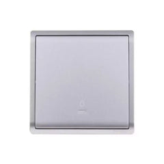 Schneider Electric Pieno 10A 250V 1 Gang Bell Pressswitch E8231BPL1_AS_G1 - Aluminium Silver - Slide 1