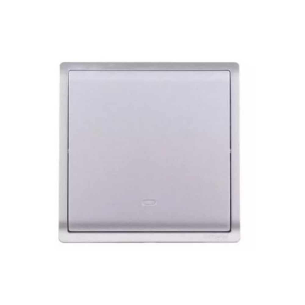 Schneider Electric 16AX 250V 1 Gang Intermediate Switched with Fluorescent Locator E8231MF_AS_G1 Aluminium Silver in Dubai, UAE