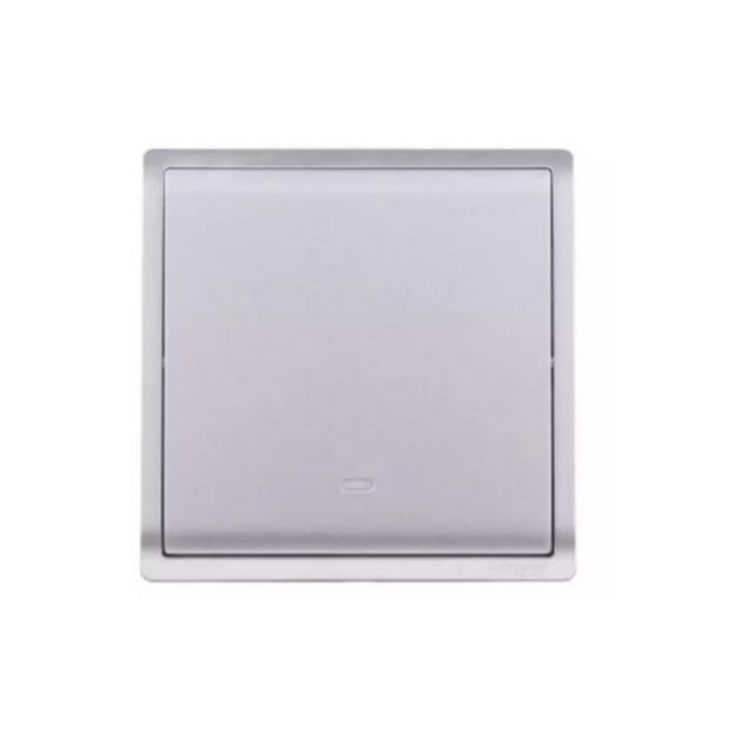 Schneider Electric 16AX 250V 1 Gang Intermediate Switched with Fluorescent Locator E8231MF_AS_G1 Aluminium Silver in Dubai, UAE