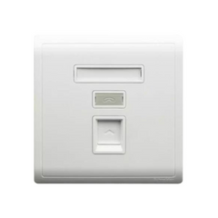 Schneider Electric Pieno 1 Gang Telephone Socket Keystone On Shuttered Wallplate E8231RJS4 - Slide 1