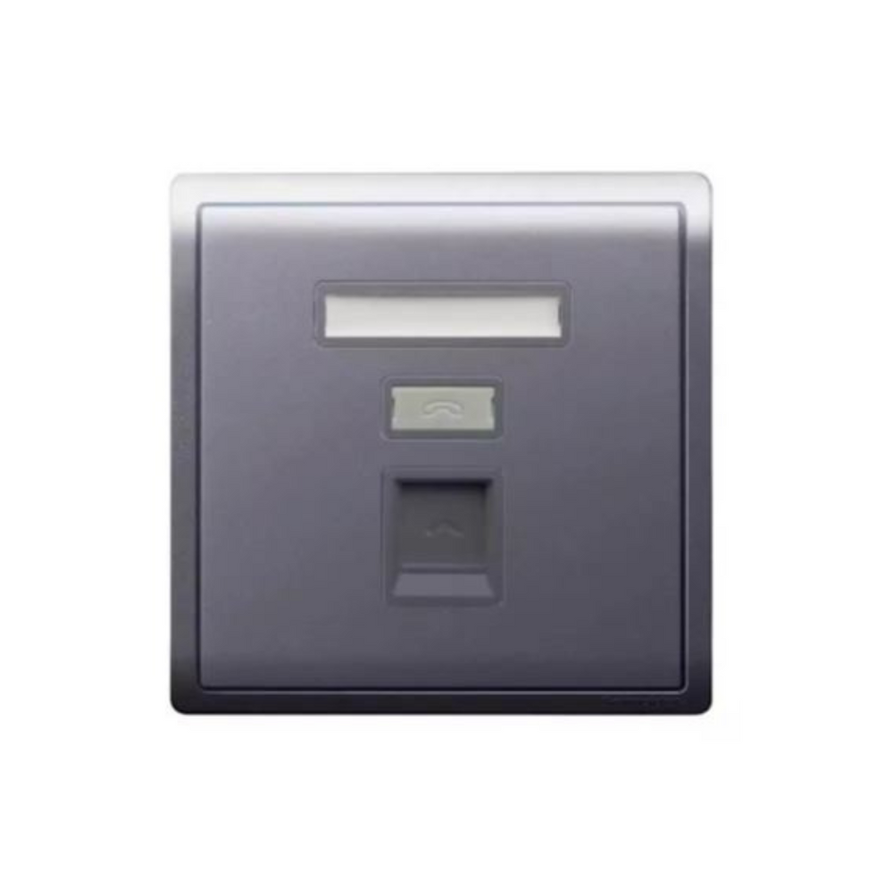 Schneider Electric 1 Gang Telephone Socket Keystone on Shuttered Wallplate E8231RJS4_MB_G1 in Dubai, UAE