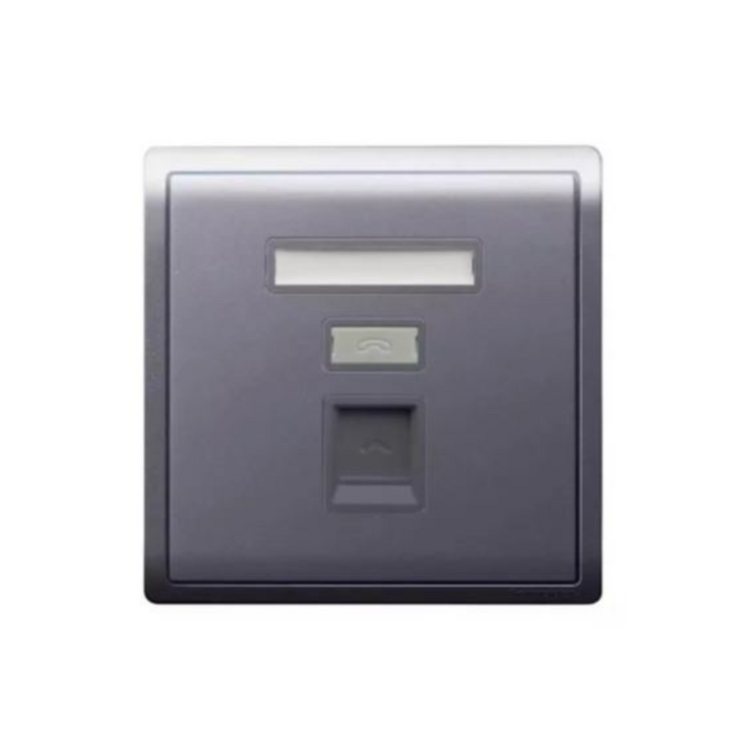 Schneider Electric 1 Gang Telephone Socket Keystone on Shuttered Wallplate E8231RJS4_MB_G1 in Dubai, UAE