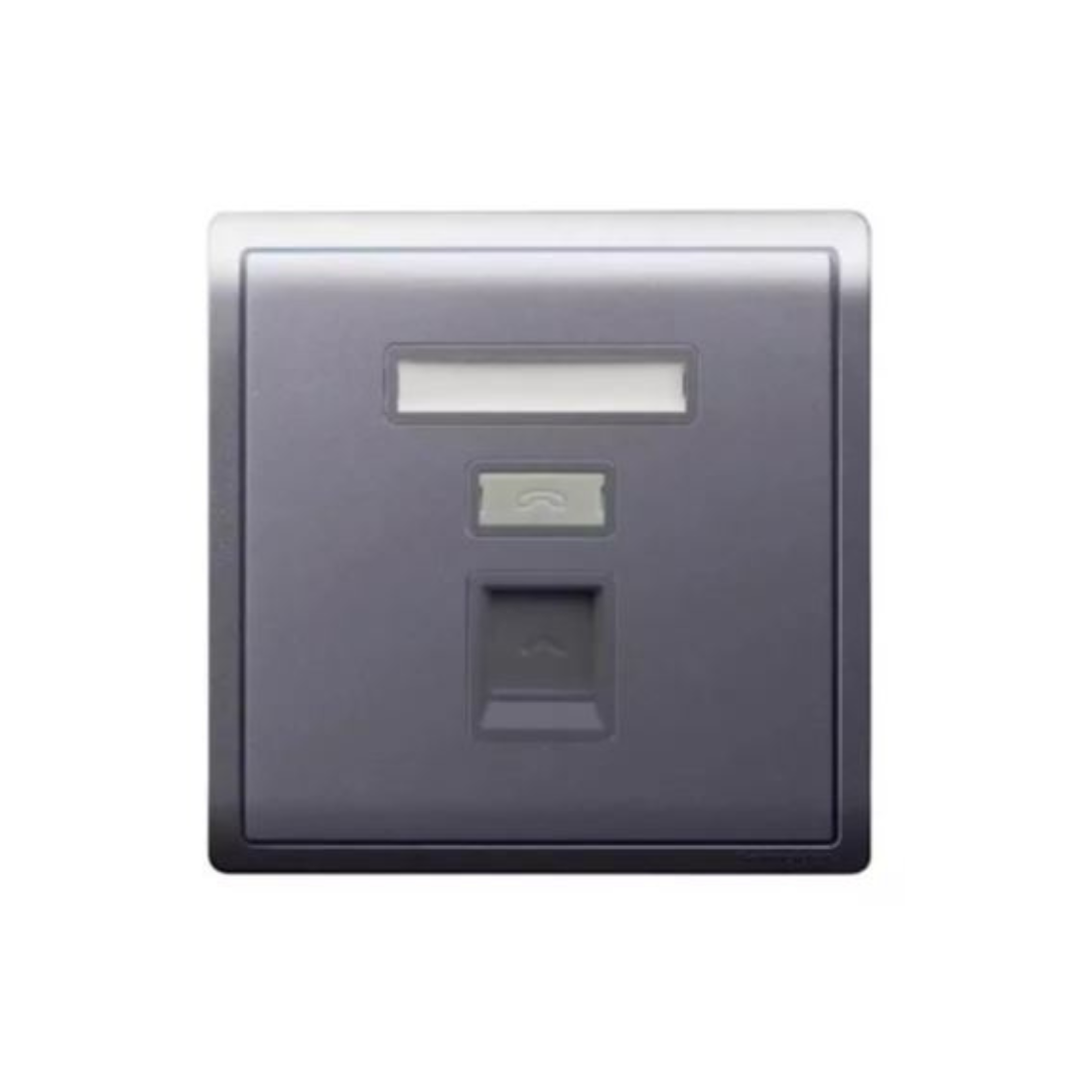 Schneider Electric Pieno 1 Gang Telephone Socket Keystone on Shuttered Wallplate E8231RJS4_MB_G1