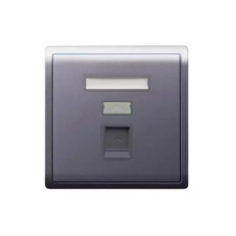 Schneider Electric Pieno 1 Gang Telephone Socket Keystone on Shuttered Wallplate E8231RJS4_MB_G1