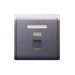 Schneider Electric Pieno 1 Gang Telephone Socket Keystone on Shuttered Wallplate E8231RJS4_MB_G1 - Slide 1