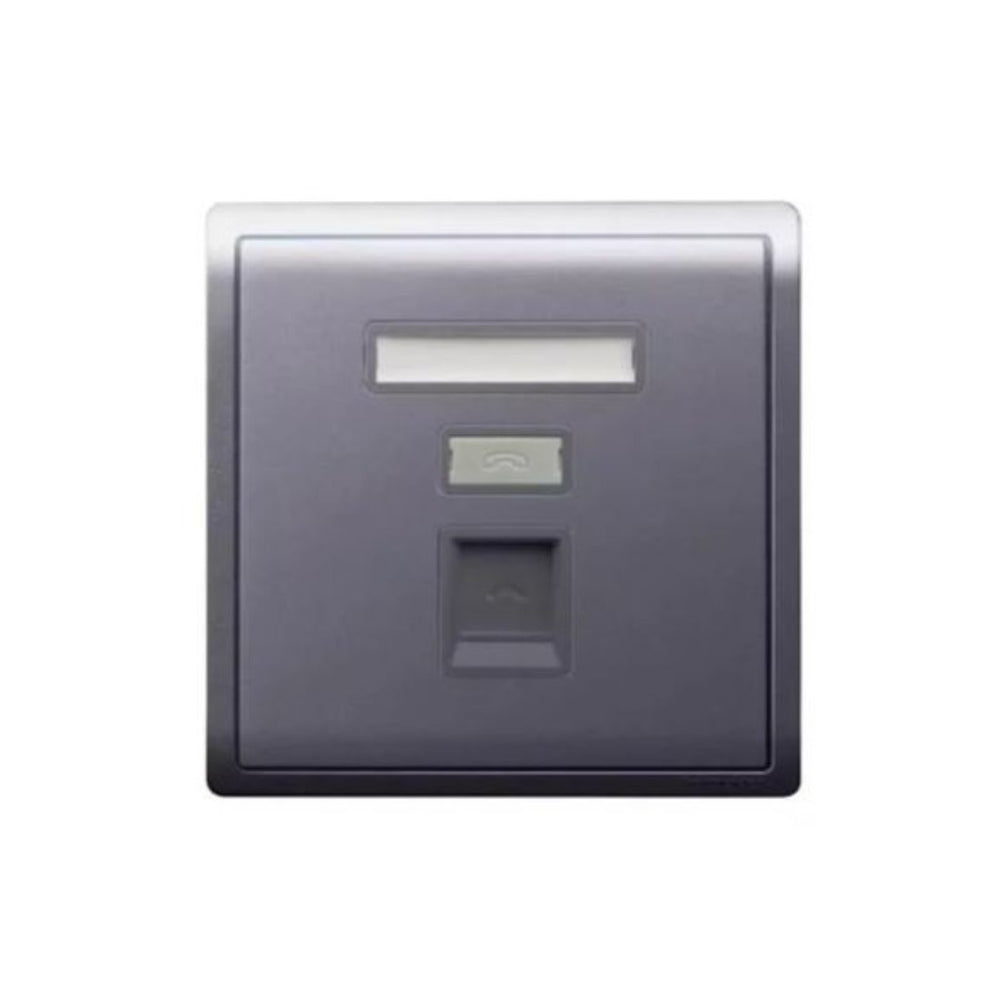 Schneider Electric Pieno 1 Gang Telephone Socket Keystone on Shuttered Wallplate E8231RJS4_WG_G1 in Dubai, UAE