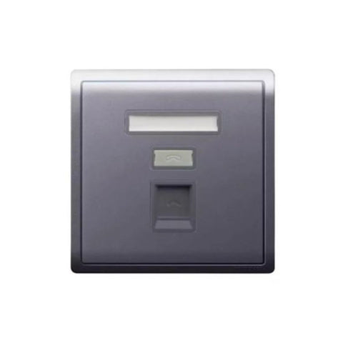 Schneider Electric Pieno 1 Gang Telephone Socket Keystone on Shuttered Wallplate E8231RJS4_WG_G1