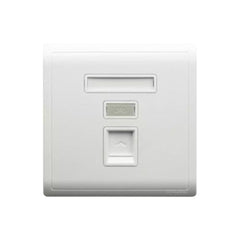 Schneider Electric Pieno 1 Gang Shuttered Keystone Wallplate E8231RJS_AS_G1 - White - Slide 1