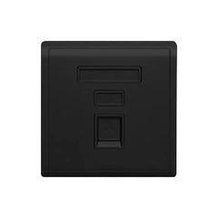 Schneider Electric Pieno 1 Gang Shuttered Keystone Wallplate E8231RJS_MB_G1 - Matt Black - Slide 1