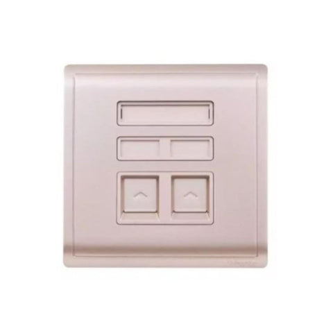 Schneider Electric Pieno 2 Gang Shuttered Keystone Wallplate (without Module) E8232RJS_WG_G1 - Wine Gold