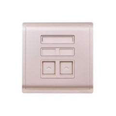 Schneider Electric Pieno 2 Gang Shuttered Keystone Wallplate (without Module) E8232RJS_WG_G1 - Wine Gold - Slide 1