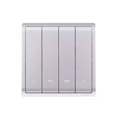 Schneider Electric Pieno Switched with Fluorescent Locator 10AX 250V 1 Way 4 Gang E8234L1F_AS_G1 4G - Aluminium Silver - Slide 1