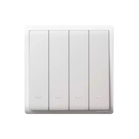 Schneider Electric Pieno 10A 250V 4 Gang 2 Way Switch with Fluorescent Locator E8234L2F