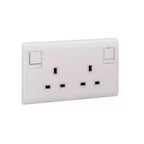 Schneider Electric Pieno Switched Socket 13A 250V 2 Gang E82T25 - White