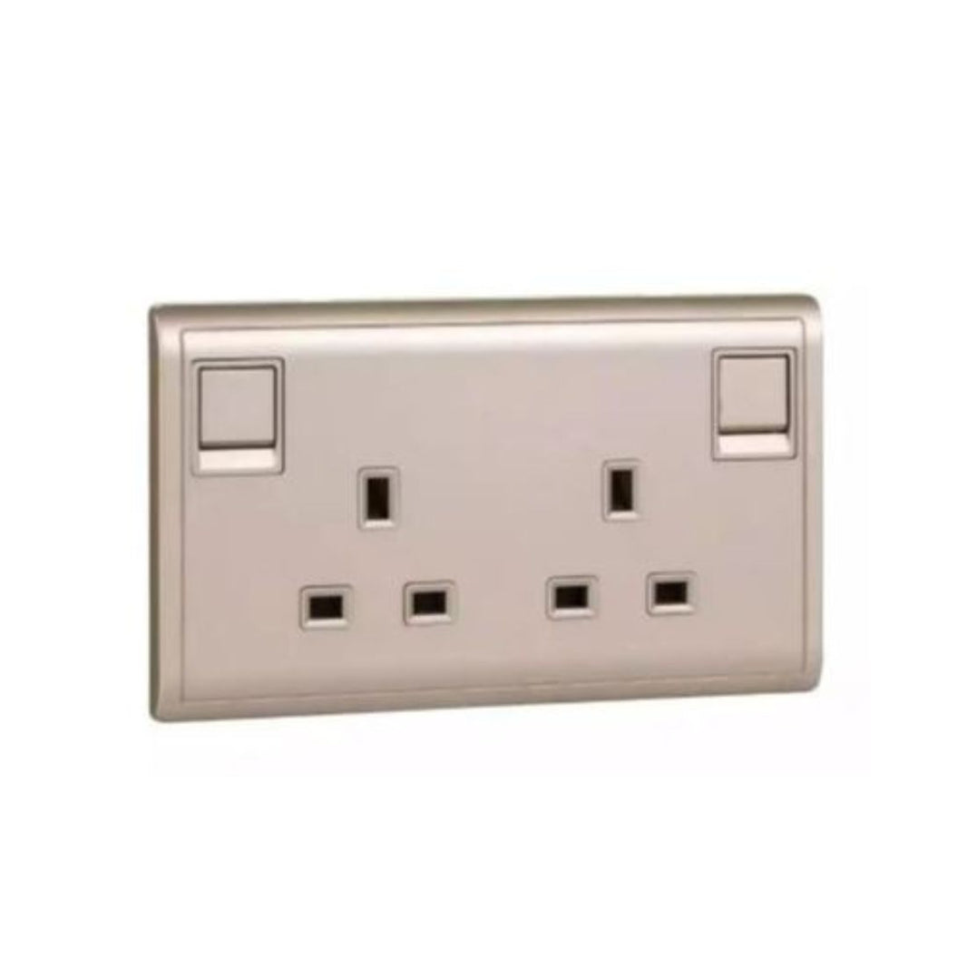 Schneider Electric Pieno Twin Gang Switched Socket 13A 250V E82T25_WG_G1 Wine Gold in Dubai, UAE