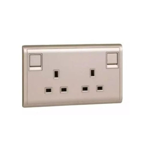 Schneider Electric Pieno Twin Gang Switched Socket 13A 250V E82T25_WG_G1 - Wine Gold