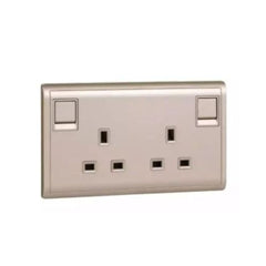 Schneider Electric Pieno Twin Gang Switched Socket 13A 250V E82T25_WG_G1 - Wine Gold - Slide 1