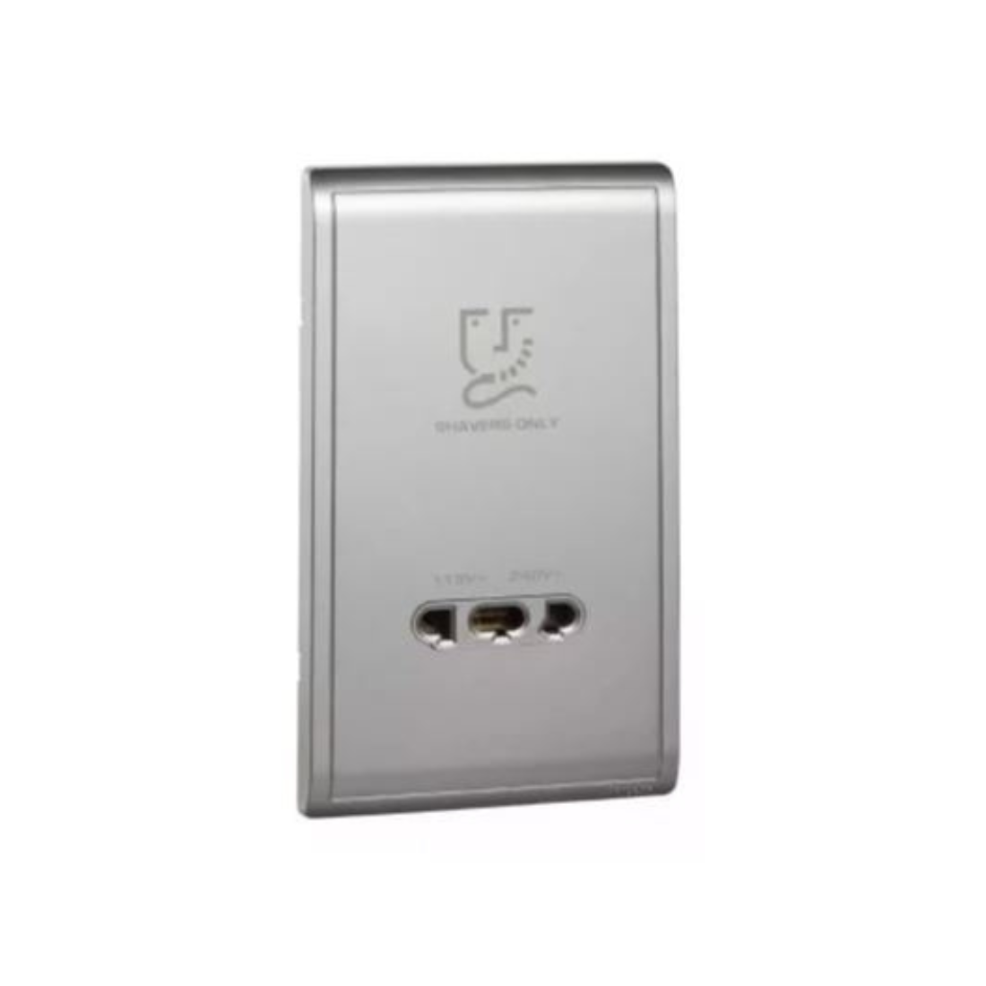 Schneider Electric Pieno 115V/240V 20VA Universal Shaver Unit Vertical E82T727V_AS_G1 - Aluminium Silver