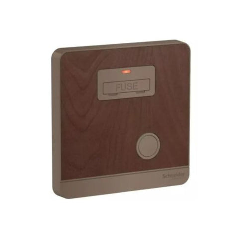 Schneider Electric AvatarOn Fuse Connection Neon 13A 250V E8330FSGN_WD - Dark Wood