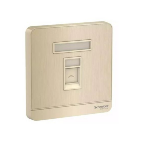 Schneider Electric AvatarOn Telephone Socket E8331RJS4_GH - Metal Gold Hairline