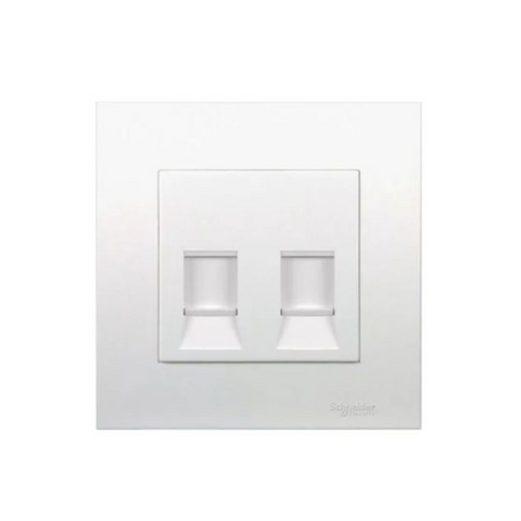 Schneider Electric Vivace 2 Gang Category 6 Data Outlet with Shutter KB32RJ6_AS - Aluminium Silver