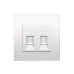 Schneider Electric Vivace 2 Gang Category 6 Data Outlet with Shutter KB32RJ6_AS - Aluminium Silver - Slide 1