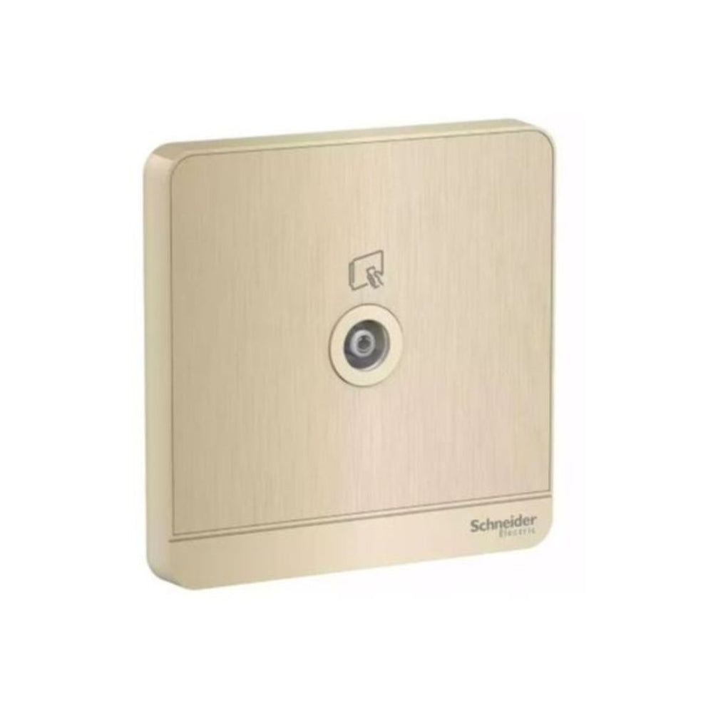 Schneider Electric TV Socket 75 Ohm E8331TV_GH - Metal Gold Hairline