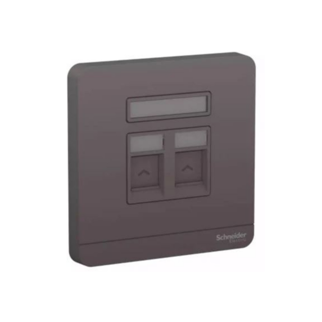 Schneider Electric AvatarOn Wallplate for 2 Keystone RJ45 E8332RJS_DG Dark Grey in Dubai, UAE