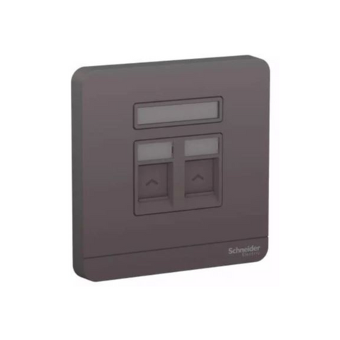 Schneider Electric AvatarOn Wallplate for 2 Keystone RJ45 E8332RJS_DG - Dark Grey