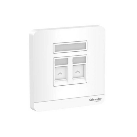 Schneider Electric AvatarOn Wallplate for 2 Keystone RJ45 E8332RJS_WE - White