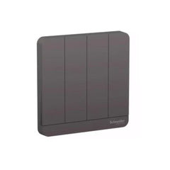 Schneider Electric AvatarOn 1 Way 4 Switches 16AX 250V E8334L1_DG - Dark Grey - Slide 1
