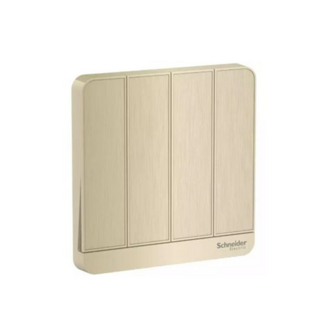 Schneider Electric AvatarOn 4 Switches 16AX 250V 1 Way E8334L1_GH - Metal Gold Hairline