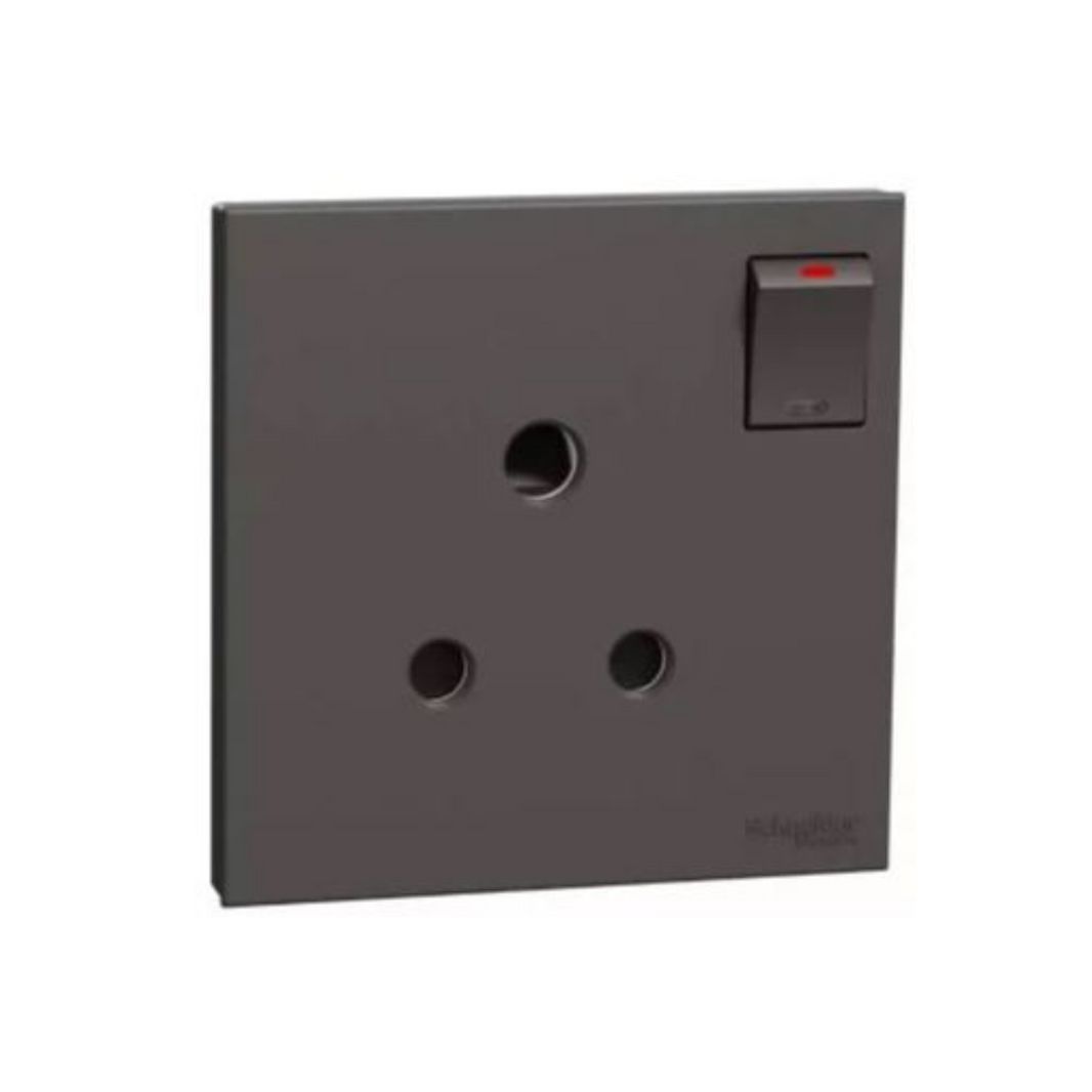 Schneider Electric AvatarOn C Switched Socket 15A 250V 1 Gang 3 Round Pin E8715_15_DG Dark Grey in Dubai