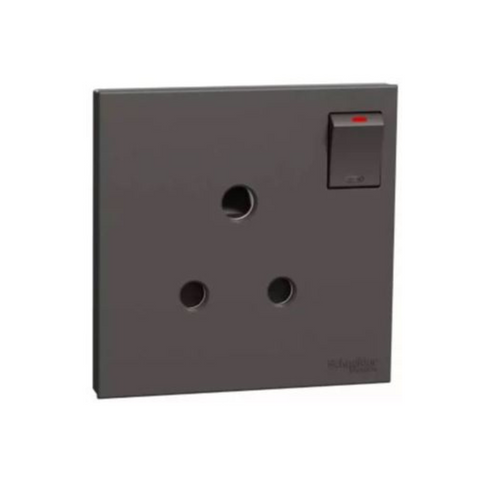 Schneider Electric AvatarOn C Switched Socket 15A 250V 1 Gang 3 Round Pin E8715_15_DG - Dark Grey