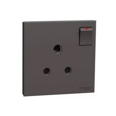 Schneider Electric AvatarOn C Switched Socket 15A 250V 1 Gang 3 Round Pin E8715_15_DG - Dark Grey - Slide 1
