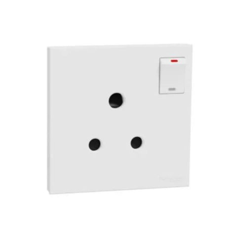 Schneider Electric AvatarOn C Switched Socket 15A 250V 1 Gang 3 Round Pin E8715_15_WE - White