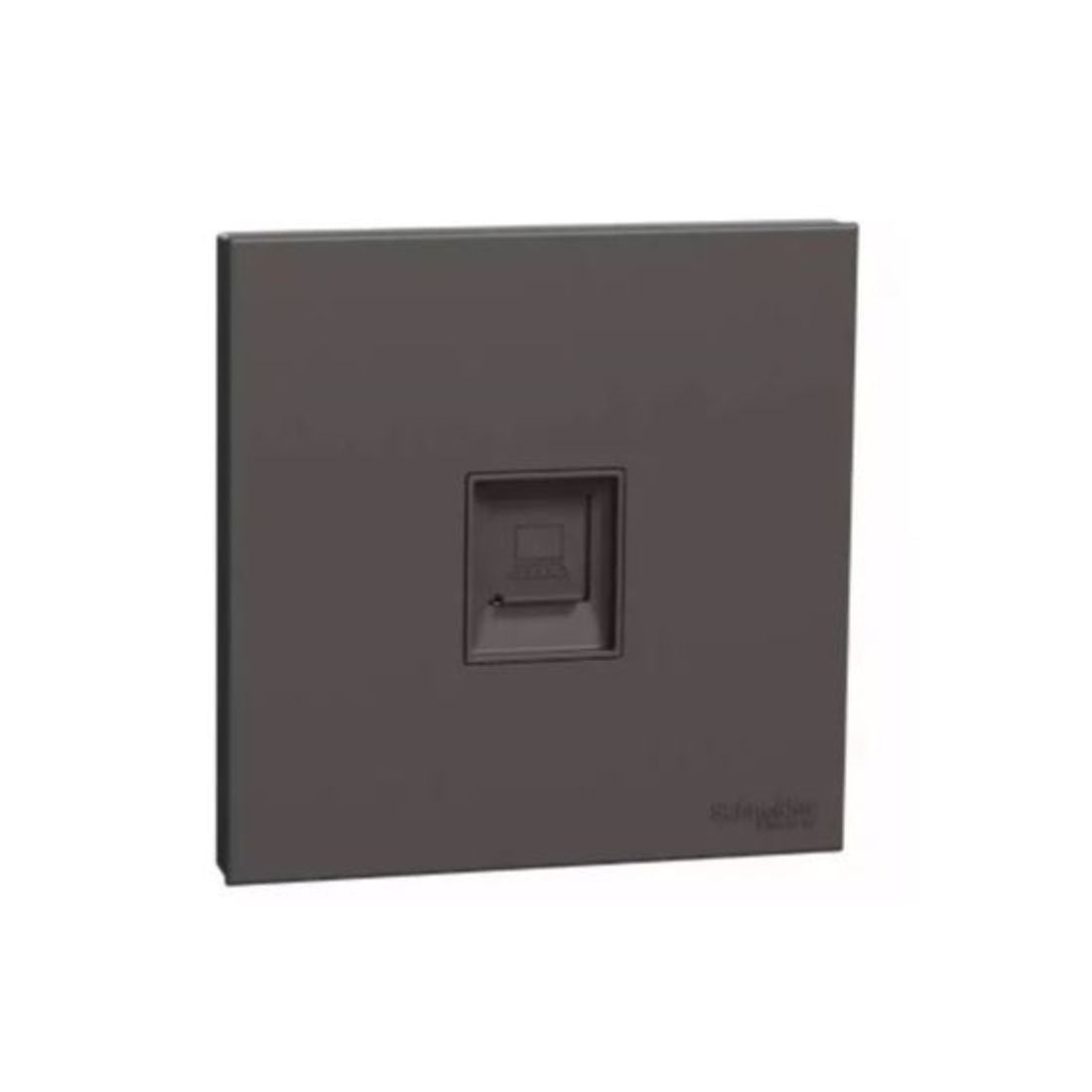 Schneider Electric AvatarOn C Telephone Socket Keystone on Shuttered Wallplate E8731RJS4_DG 1G - Dark Grey