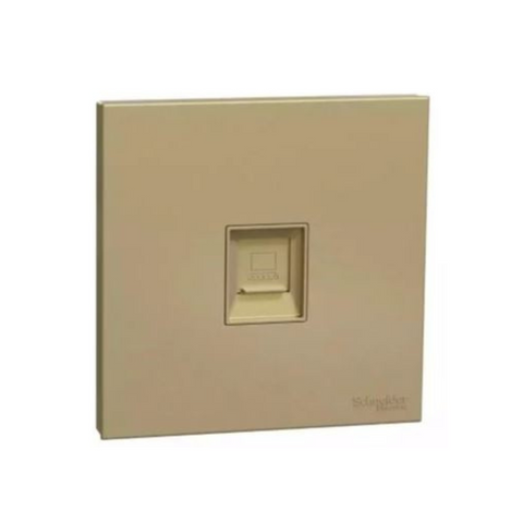 Schneider Electric AvatarOn C Telephone Socket Keystone on Shuttered Wallplate 1 Gang E8731RJS4_WG 1G - Wine Gold