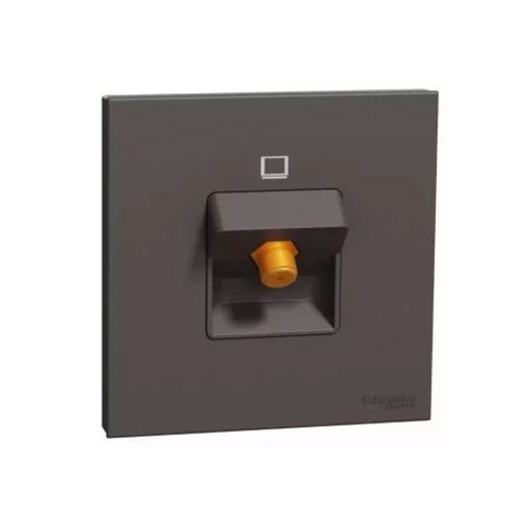 Schneider Electric AvatarOn C CATV Socket with F Connectors 45 Degree 1 Gang E8731TVF_DG - Dark Gray