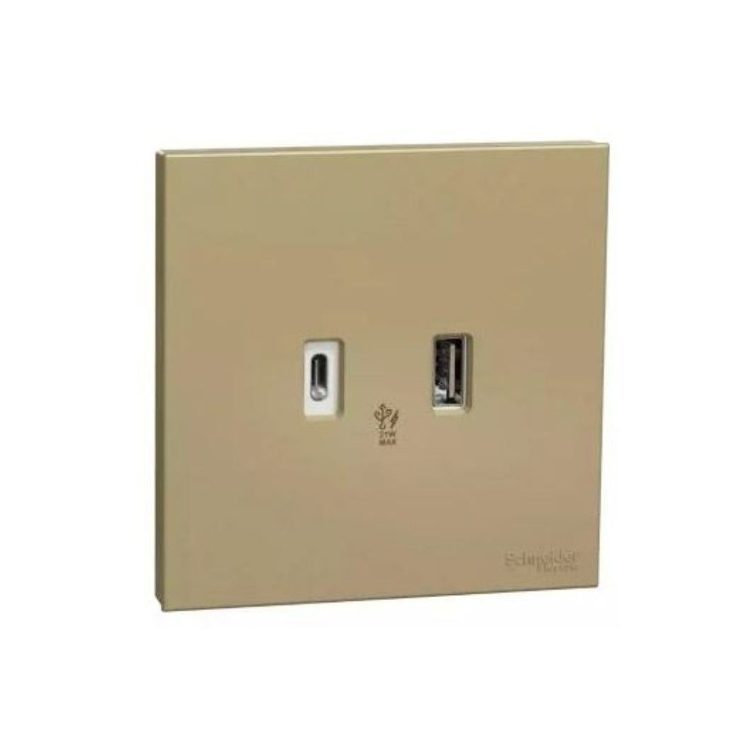 Schneider Electric USB Charger 21W E8732ACQUSB_WG Type A+C - Wine Gold