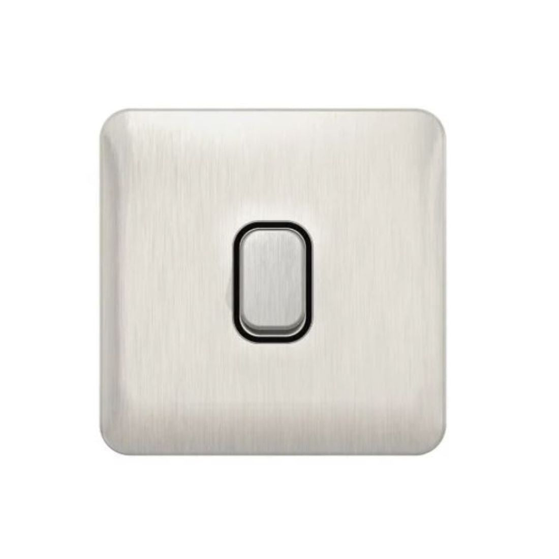 Schneider Electric Lisse 1 Gang 2 Way Plate Switch 10AX GGBL1012BSS - Stainless Steel With Black Interior