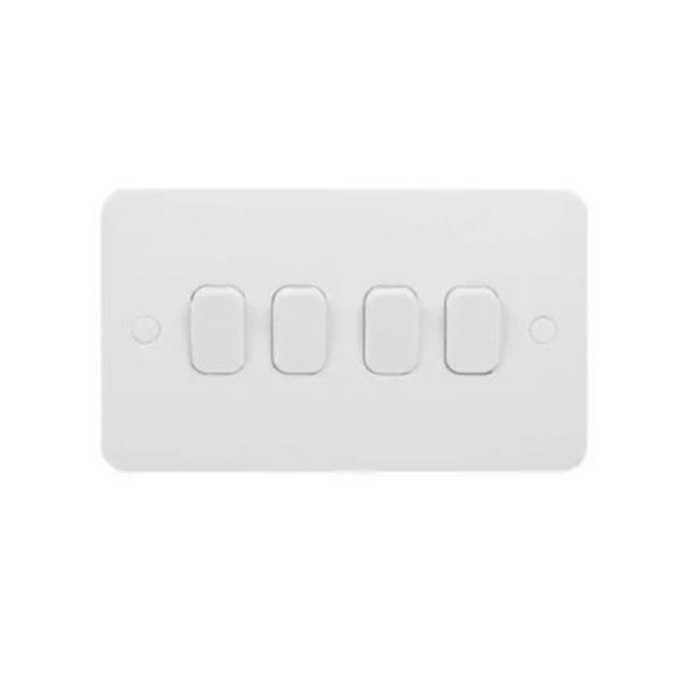 Schneider Electric Lisse 2 Way 4 Gang Plate Switch 10AX GGBL1042S White in Dubai, UAE