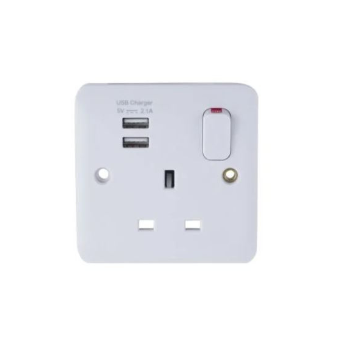 Schneider Electric Lisse White Moulded Single Socket Combined 2 x USB SP. 2.1 A GGBL30102USBAS - White