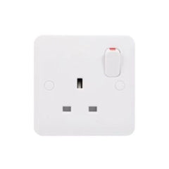 Schneider Electric Lisse White Moulded DP Switched Socket 13A 230V 1 Gang GGBL3010DS - White - Slide 1